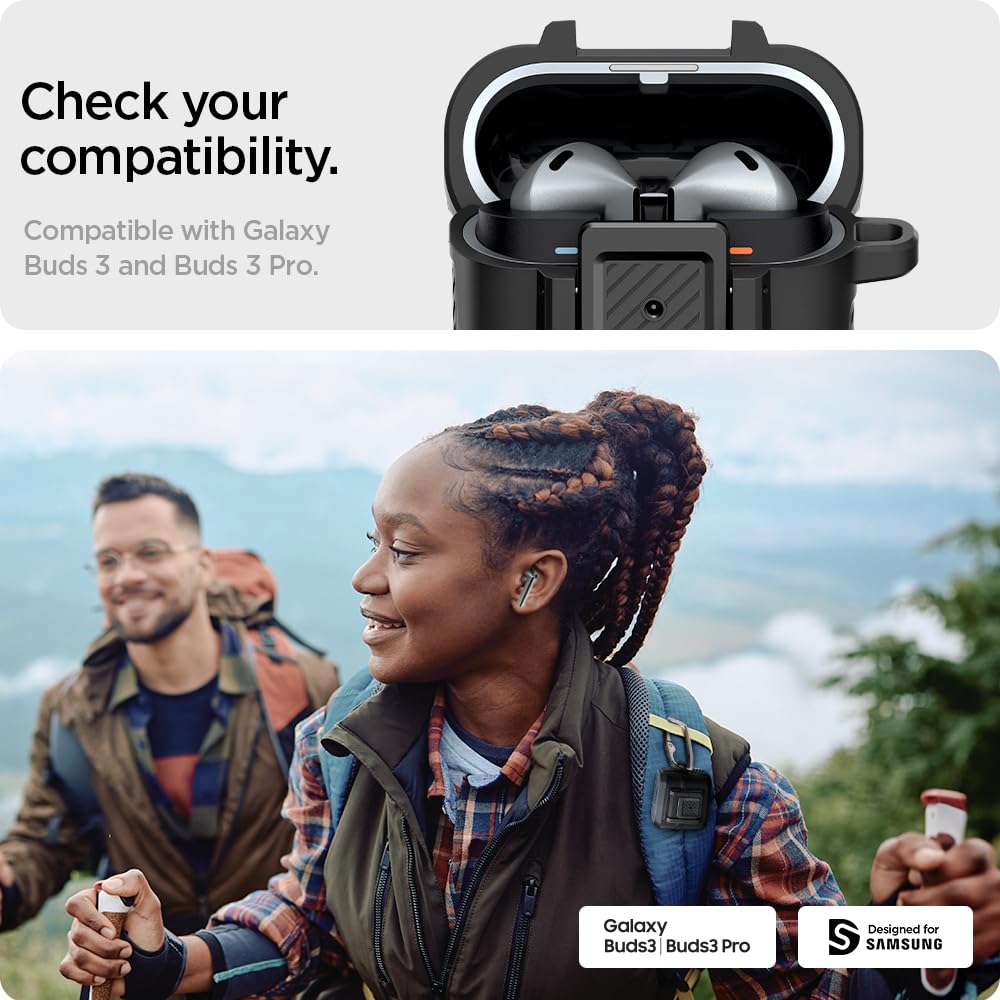 Spigen Lock Fit opened with Galaxy Buds visible for easy access