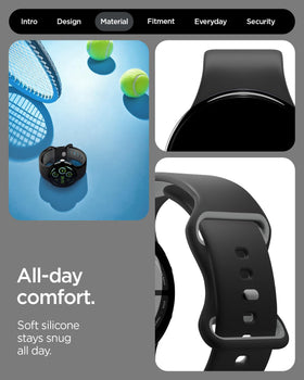 Spigen Nano Pop pin-tuck closure for Pixel Watch band adjustability.