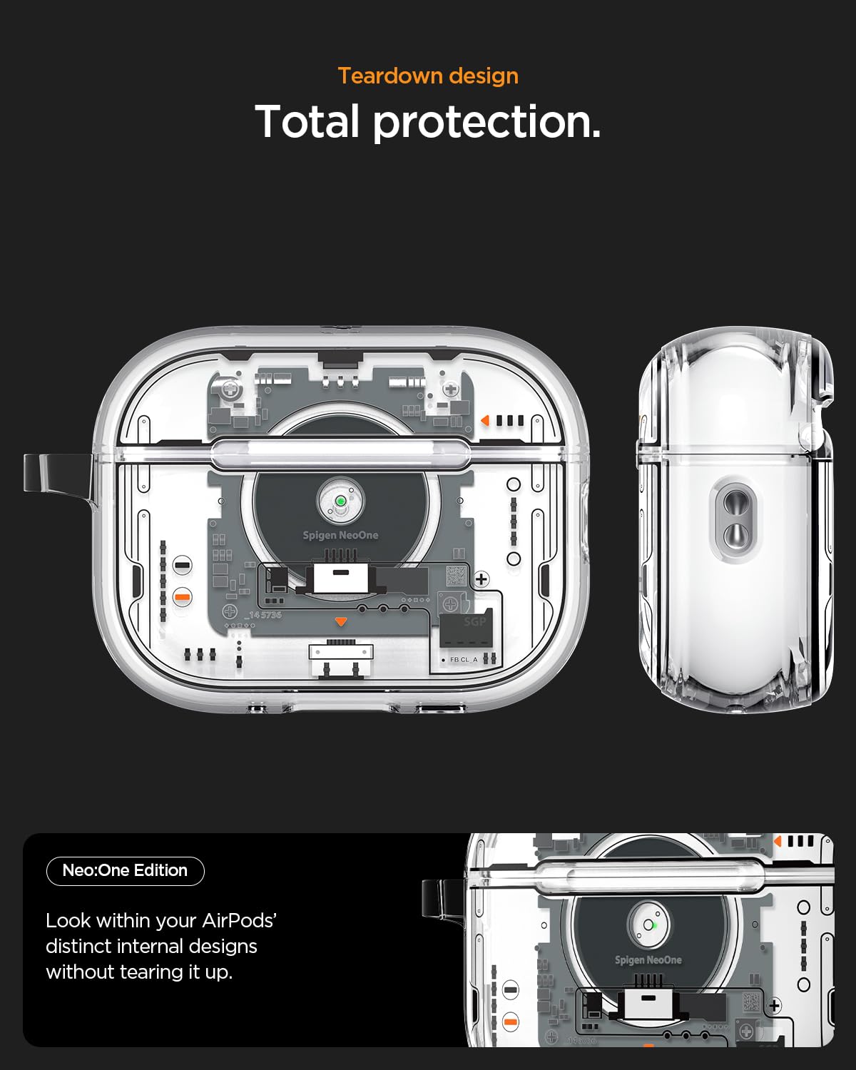 Spigen Neo One magnet area detail showing secure MagSafe alignment