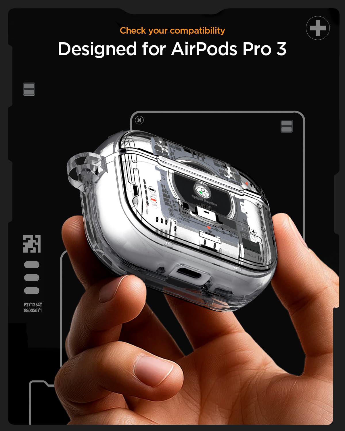 Spigen Neo One close-up of teardown print highlighting internal layout