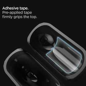 Spigen Rugged Armor AirPods Pro 2019 close-up on the carabiner for on-the-go use.