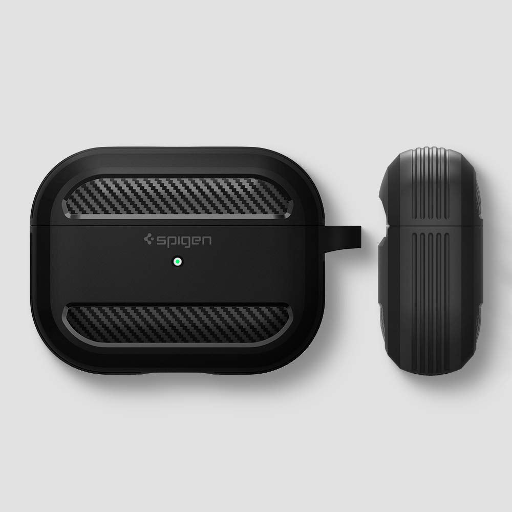 Spigen Rugged Armor AirPods Pro 2019 dust-resistance and daily protection.