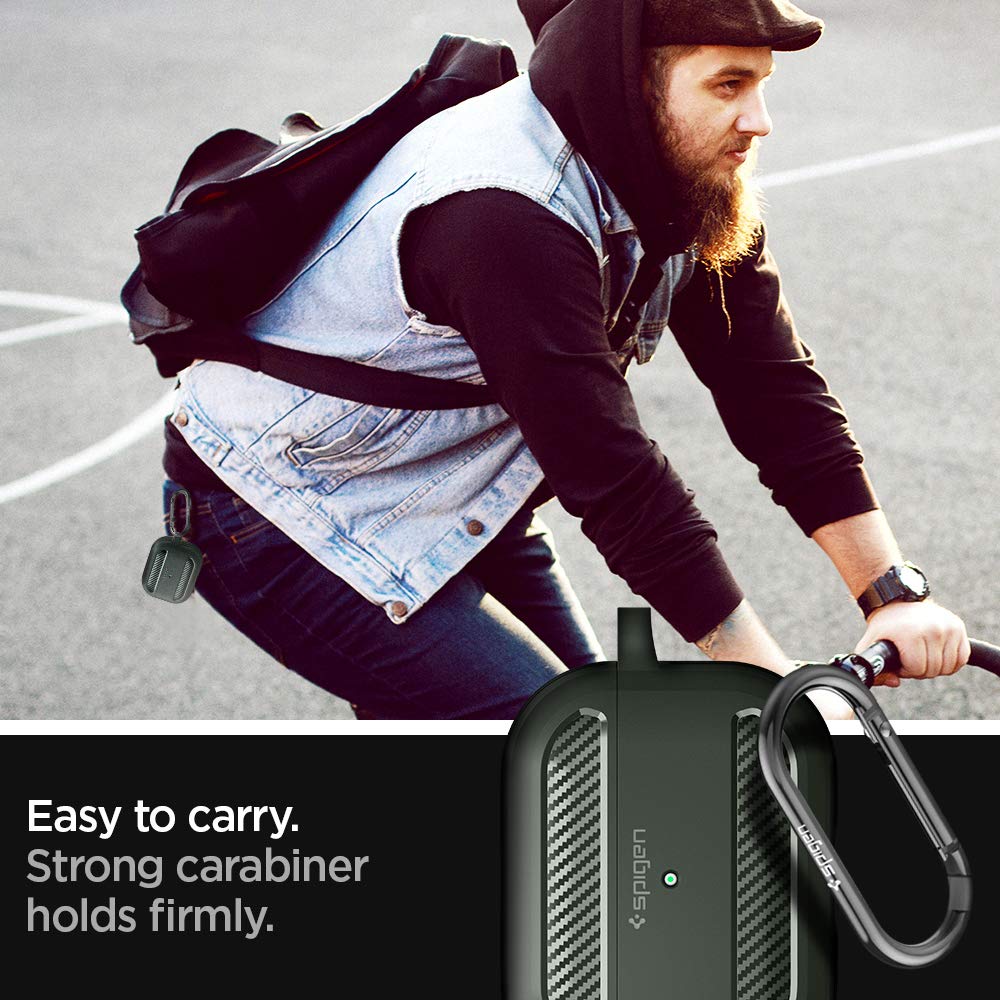 Spigen Rugged Armor carbon fiber detail close-up showing texture and grip
