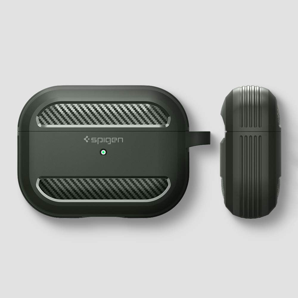 Spigen Rugged Armor protecting AirPods Pro on the go