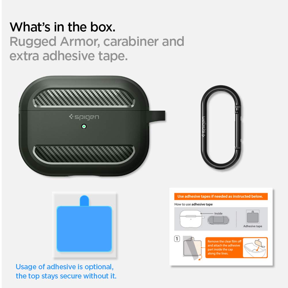 Spigen Rugged Armor on wireless charging pad with LED visible