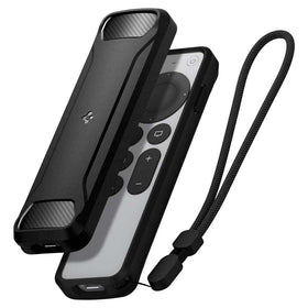 Spigen Rugged Armor Apple TV remote case front view with durable protection
