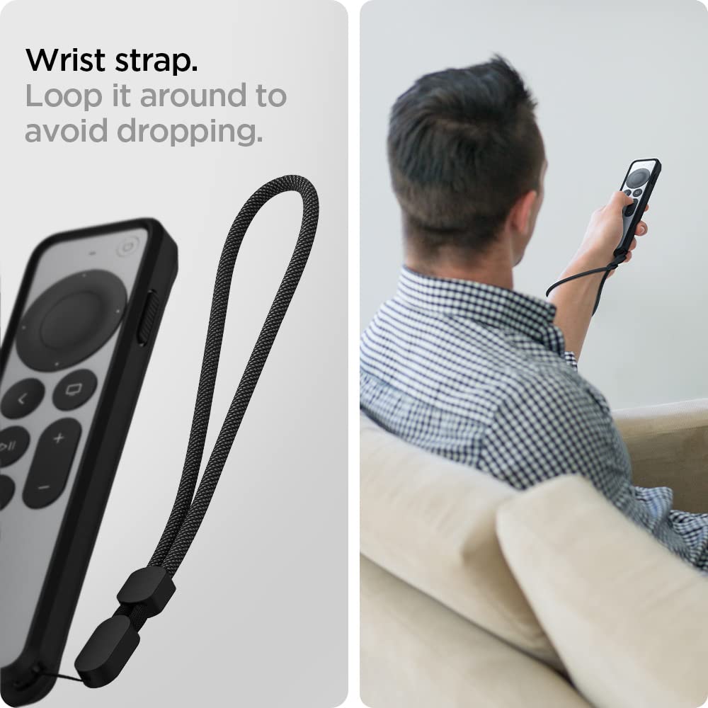 Spigen Rugged Armor Apple TV remote case close-up carbon fiber texture