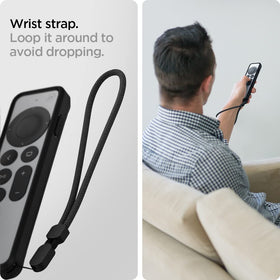 Spigen Rugged Armor Apple TV remote case close-up carbon fiber texture
