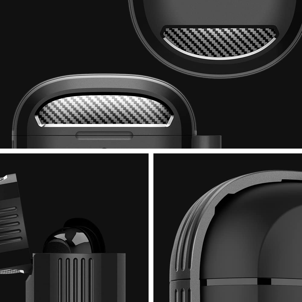 Spigen Rugged Armor Bose QuietComfort Case carabiner view highlights portable protection on the go.