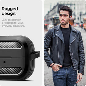 Spigen Rugged Armor Buds3 case cutouts ensure full button and LED access.
