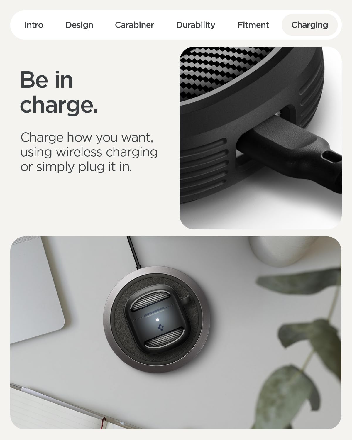 Spigen back view, slim rugged protection for Pixel Buds 2a