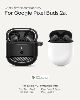 Spigen Rugged Armor Pixel Buds 2a side detail with improved grip