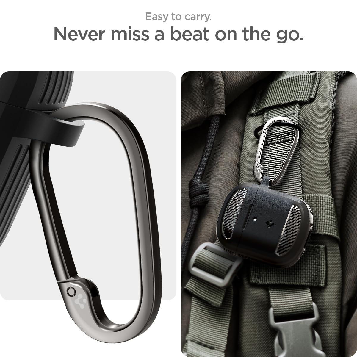 Spigen Rugged Armor side view shows precise speaker cutouts and accessible controls.