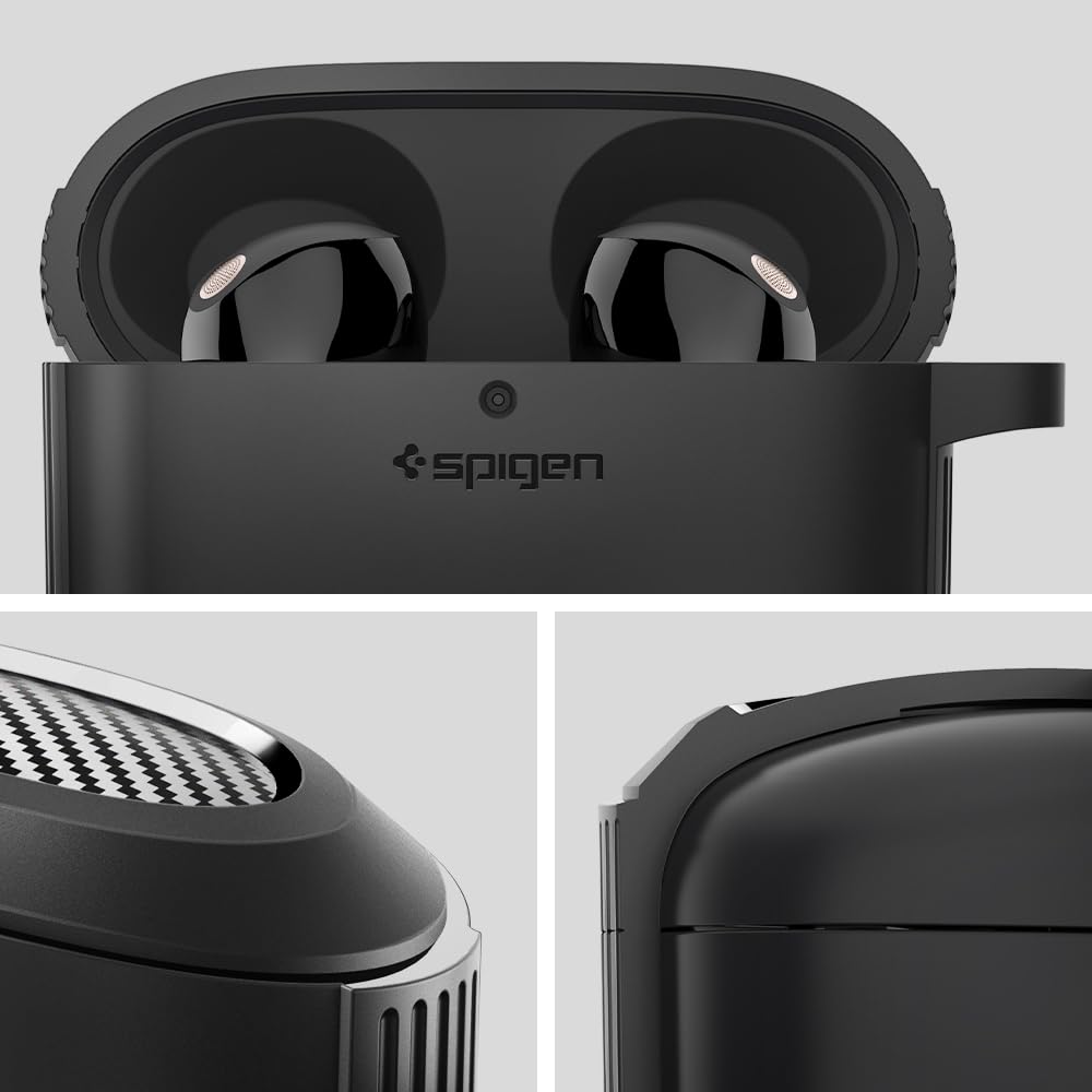 Spigen Rugged Armor for Sony WF-1000XM5 Case Cover 2023 grip-textured surface enhances hold.