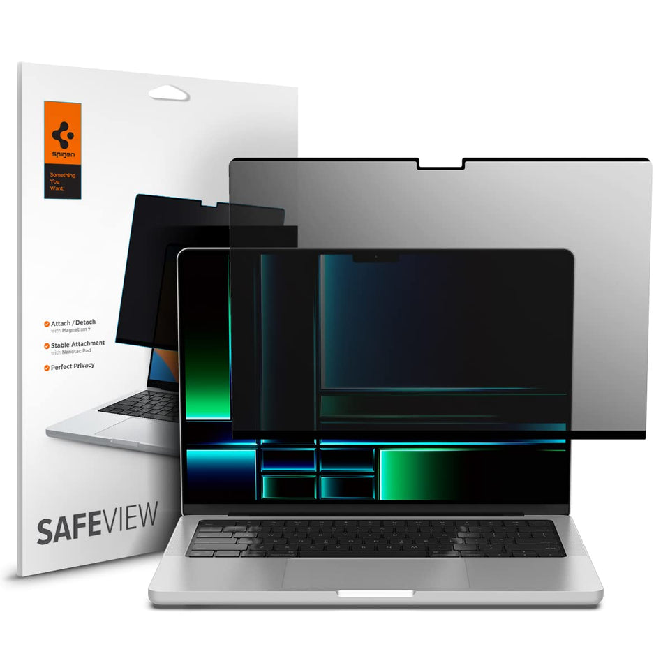 Spigen SafeView front view showing filter and packaging for clear protection