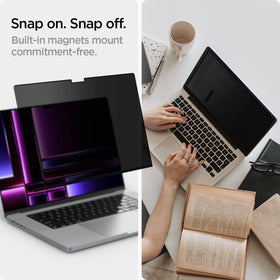 Spigen included storage folder and accessories keeping the privacy filter safe when stored