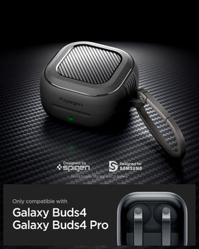 Spigen Galaxy Buds 4 Pro Case back view showing rugged durability