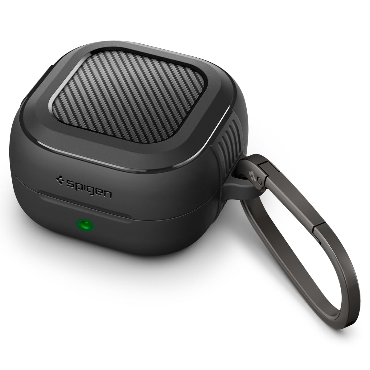 Spigen Galaxy Buds 4 Pro Case front view with matte black protection