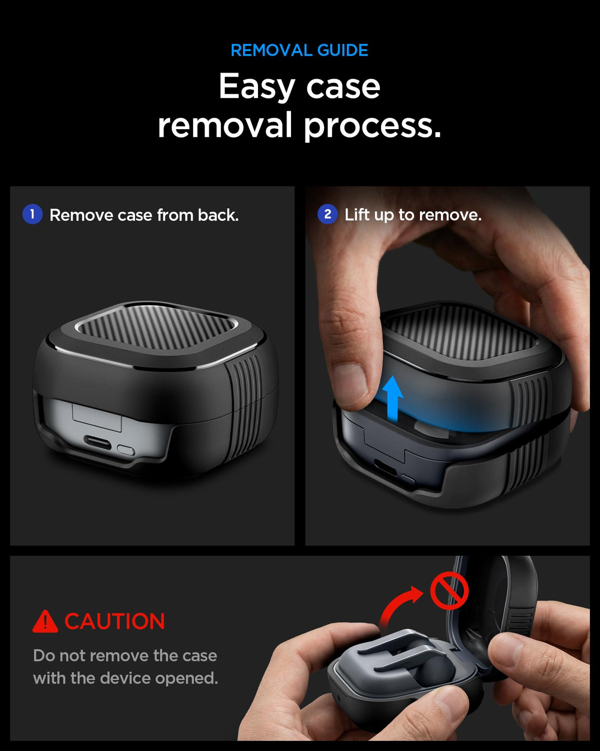 Spigen Galaxy Buds 4 Pro Case matte texture enhances grip