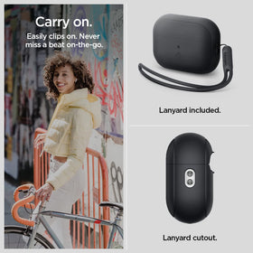 Spigen AirPods Pro 2 case – LED charging indicator visible during wireless charging.