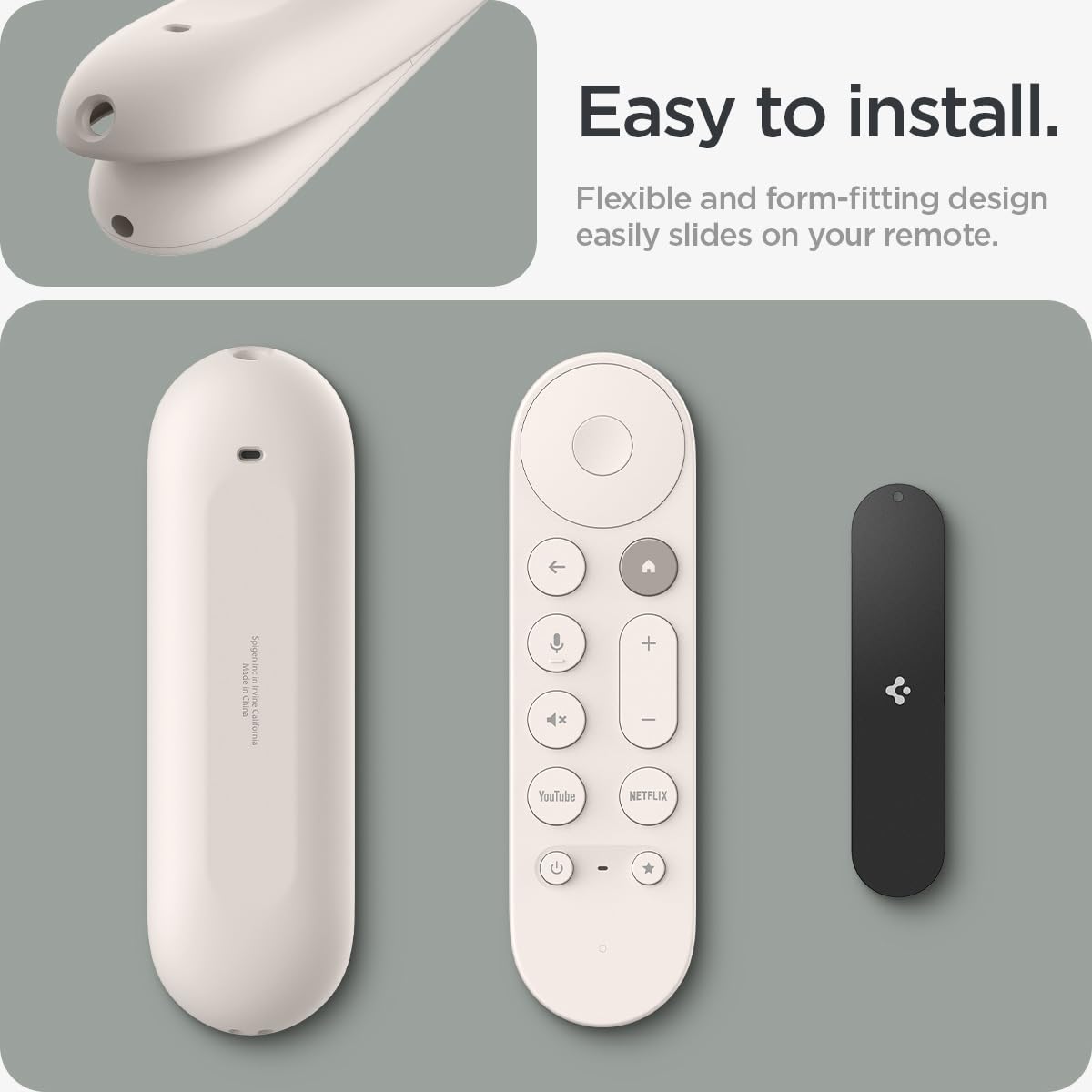 Spigen Silicone Fit Porcelain with included lanyard for secure handling.