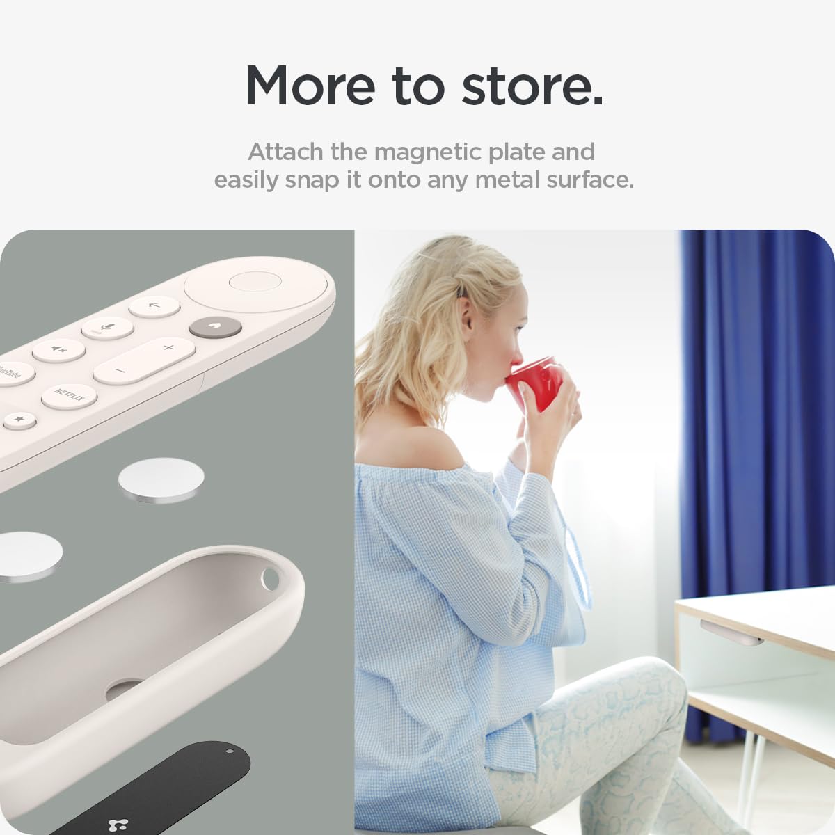 Spigen Silicone Fit Porcelain magnetic attachment view.