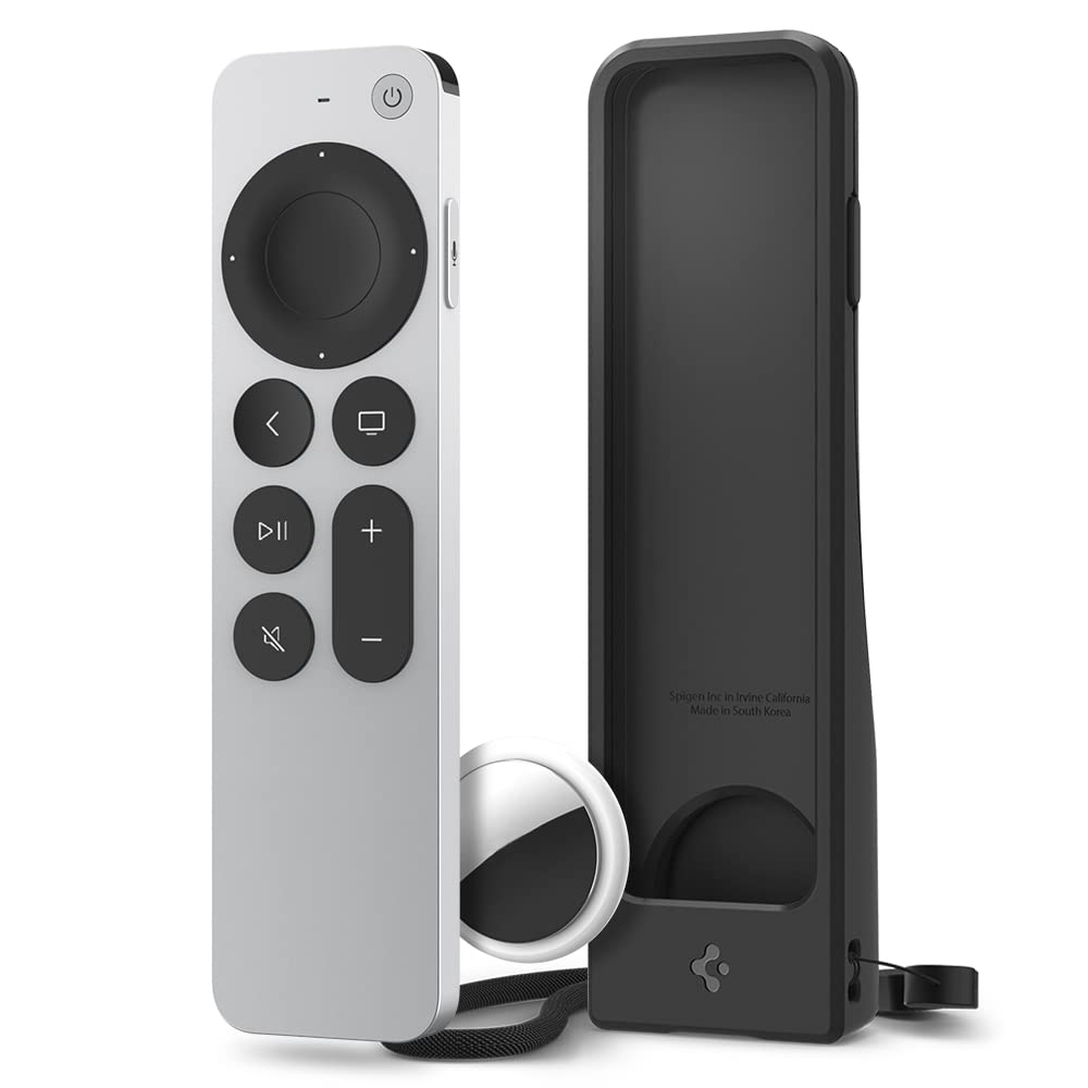 Spigen Silicone Fit remote case with anti-slip texture for Apple TV 4K Siri Remote.