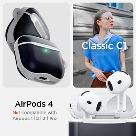Spigen Ultra Hybrid AirPods 4 Bondi Blue showcases retro-inspired style.
