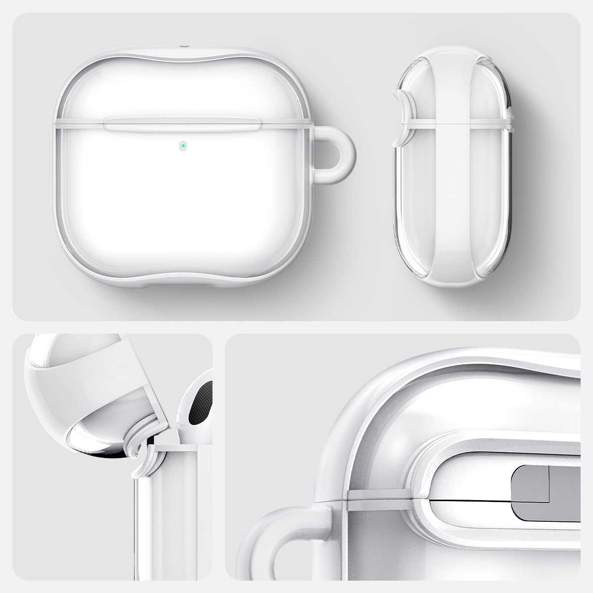 Spigen Ultra Hybrid AirPods 4 case minimal design for everyday use.