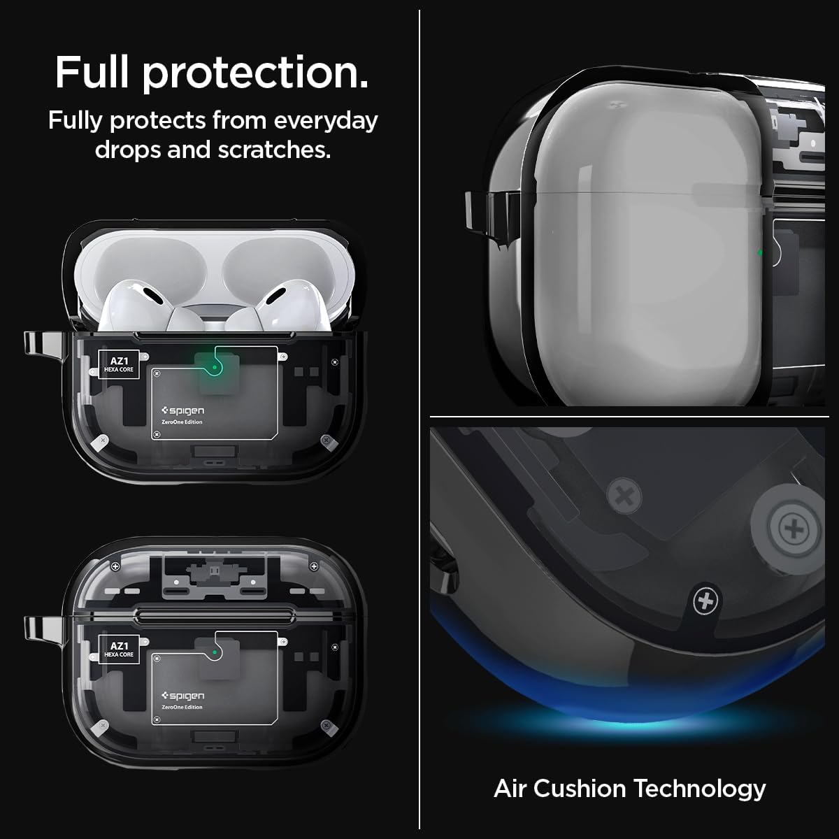 Spigen carabiner attached for hands-free carry and fast access