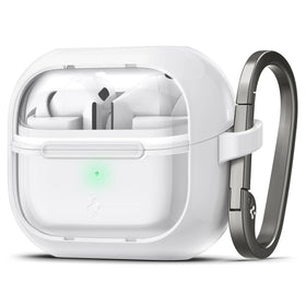 Spigen Ultra Hybrid Jet White Buds3 FE front view showing crystal-clear protection.