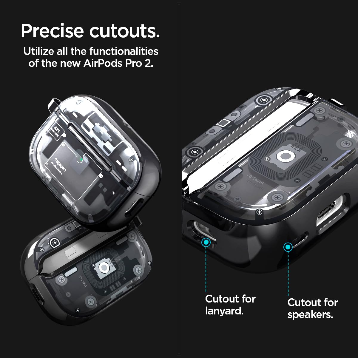 Spigen side cutout with lanyard option for versatile carry solutions