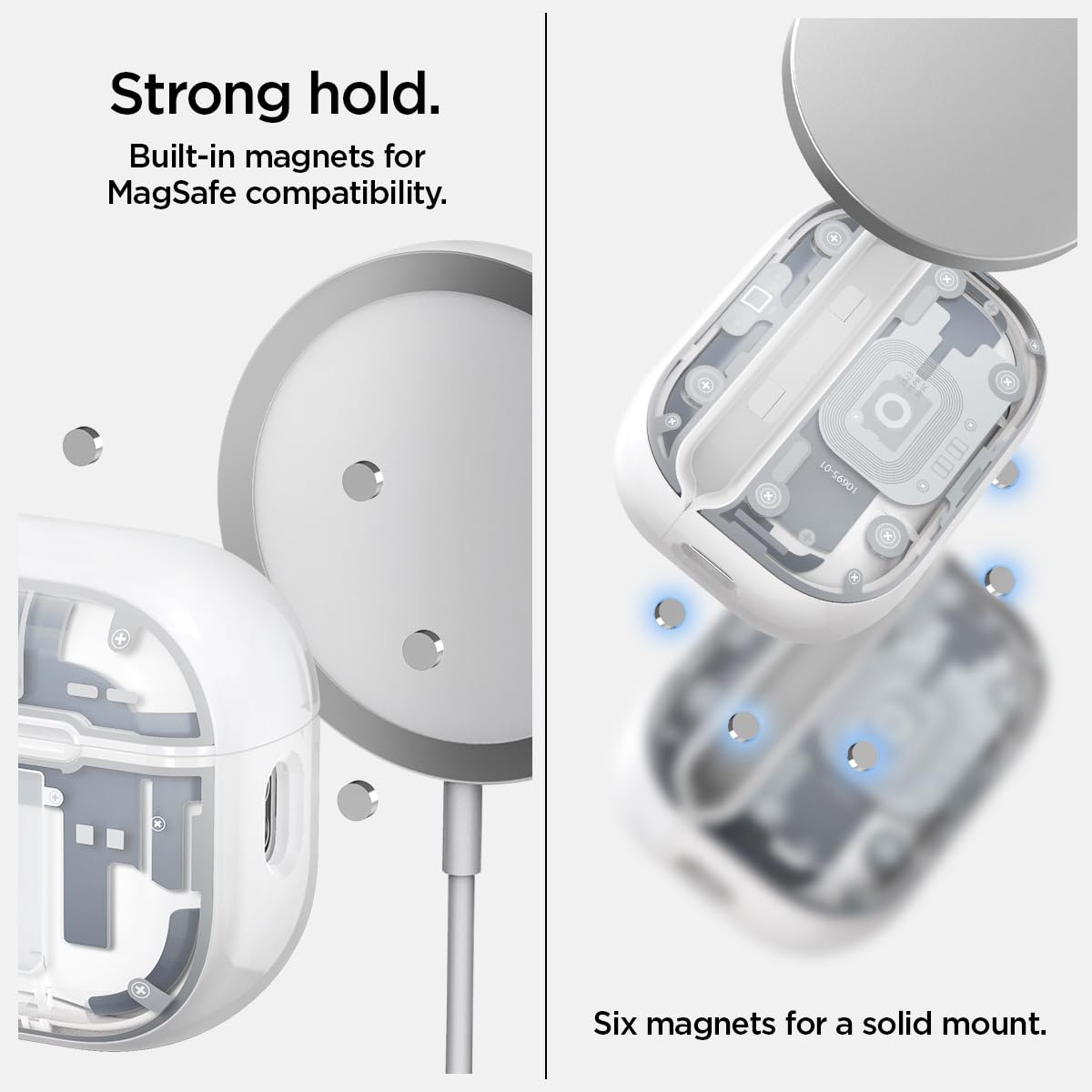 Spigen Ultra Hybrid LED window closeup keeping charging status visible benefit