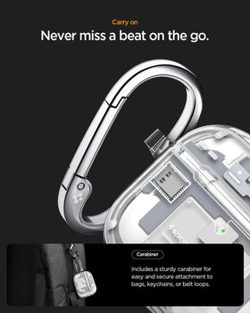 Spigen Ultra Hybrid attached to MagSafe charger showing stable wireless charging benefit
