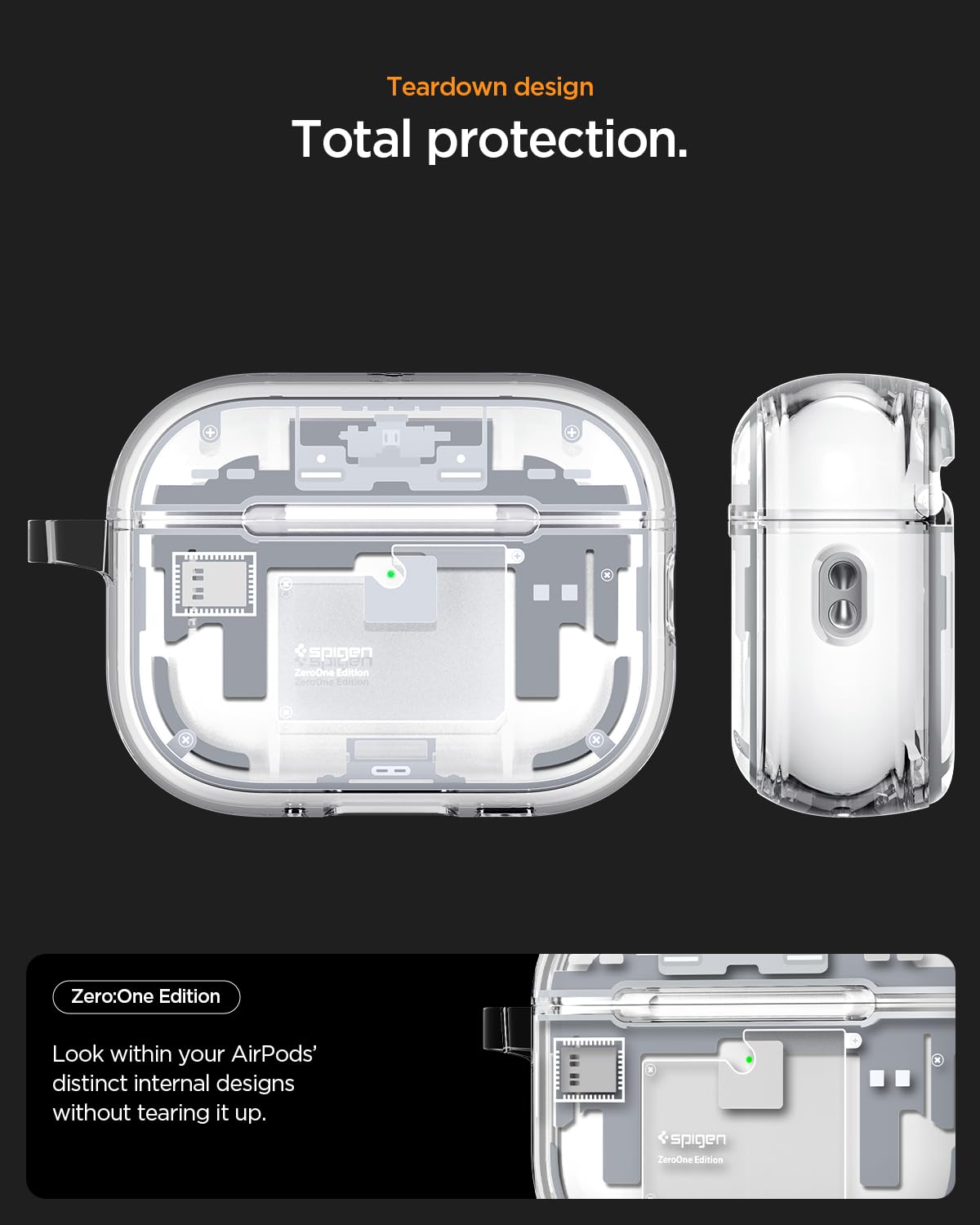 Spigen Ultra Hybrid LED window detail showing visible charge indicator benefit