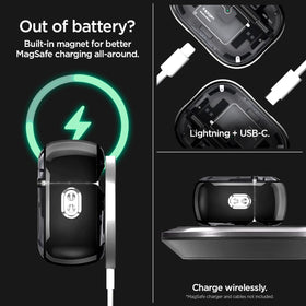 Spigen MagSafe alignment showing magnets securing wireless charging