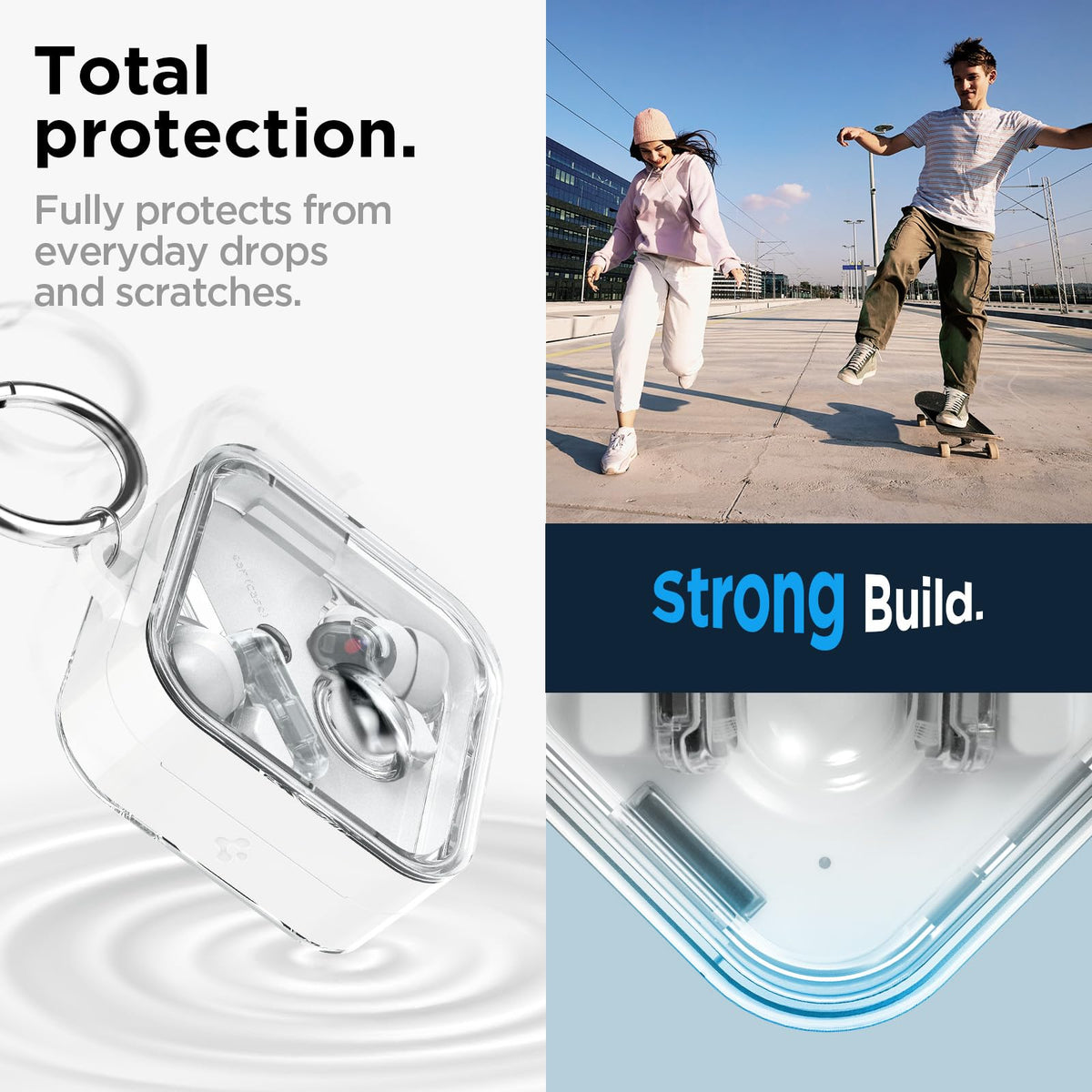 Spigen Ultra Hybrid Nothing Ear 2 case precise cutouts enable quick access.