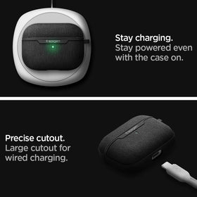 Spigen Urban Fit with carabiner clipped to bag for hands-free carry