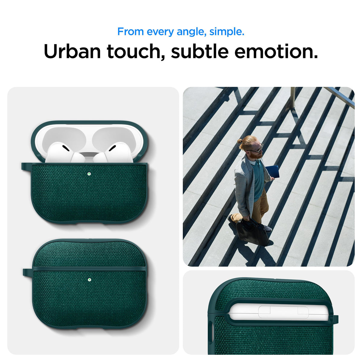 Spigen Urban Fit interior PU suede lining protecting AirPods case from scratches