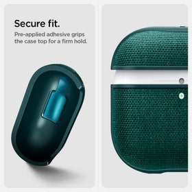 Spigen Urban Fit beside AirPods for scale showing slim-profile protection