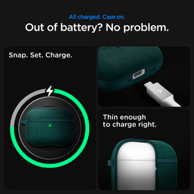 Spigen Urban Fit on wireless charger demonstrating compatibility and convenience