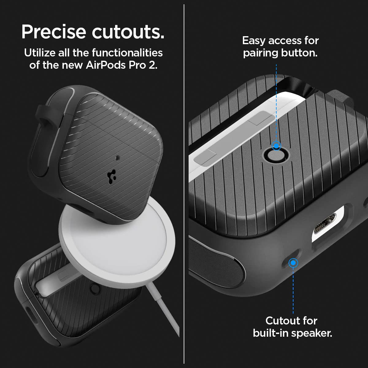 USB-C and Lightning cable compatibility ensures flexible charging options.