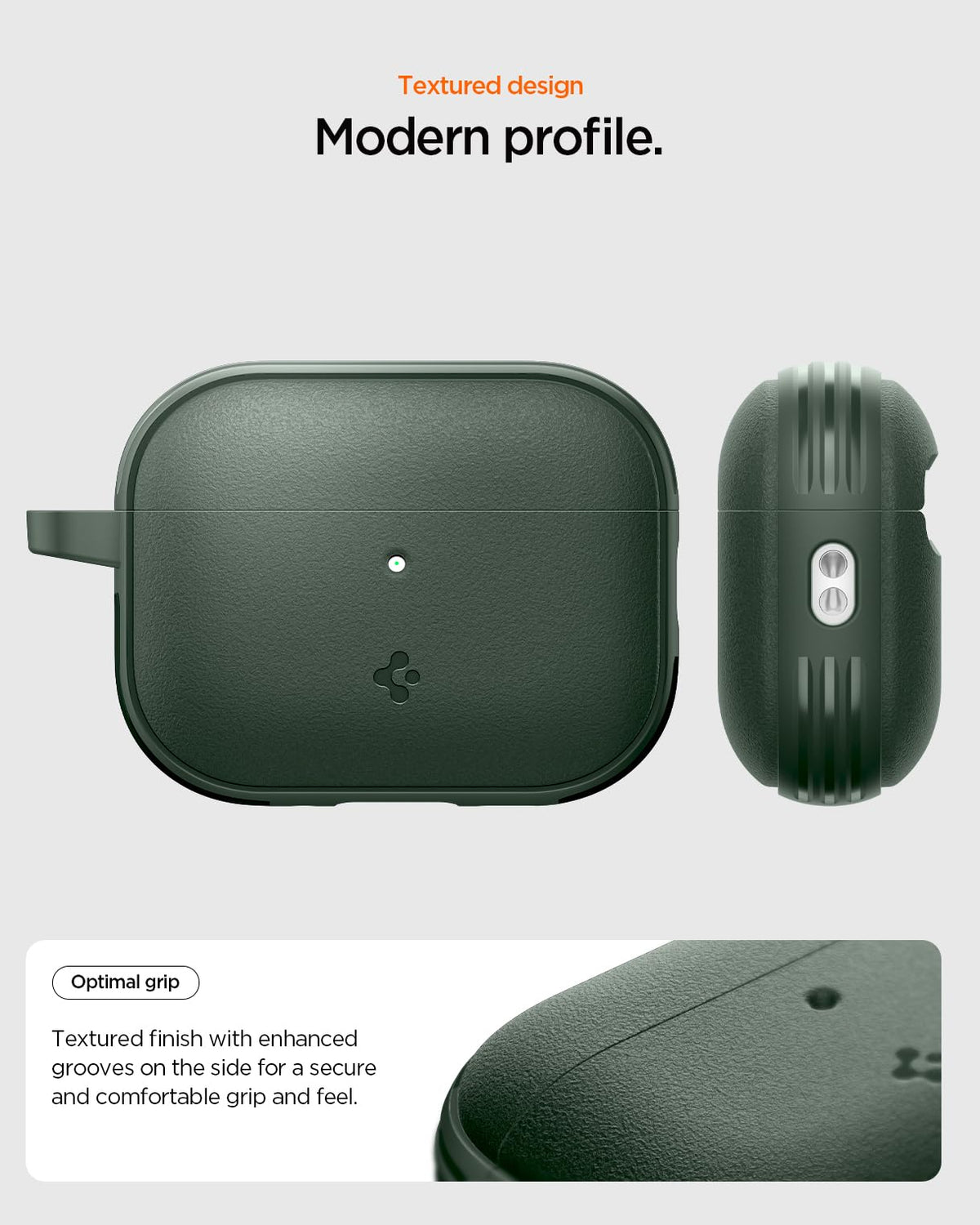 Close-up of embedded magnets in Spigen Vault for AirPods Pro 3rd Gen