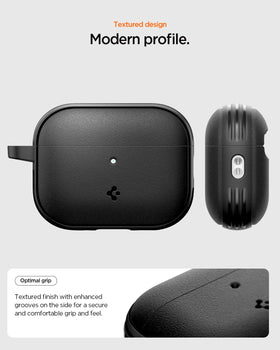 Spigen Vault AirPods Pro 3 case close-up on magnets and cap for secure seal