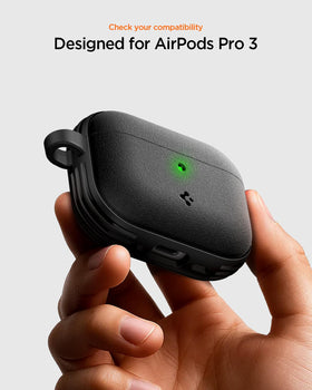 Spigen Vault AirPods Pro 3 case side view showing magnetized closure for safety