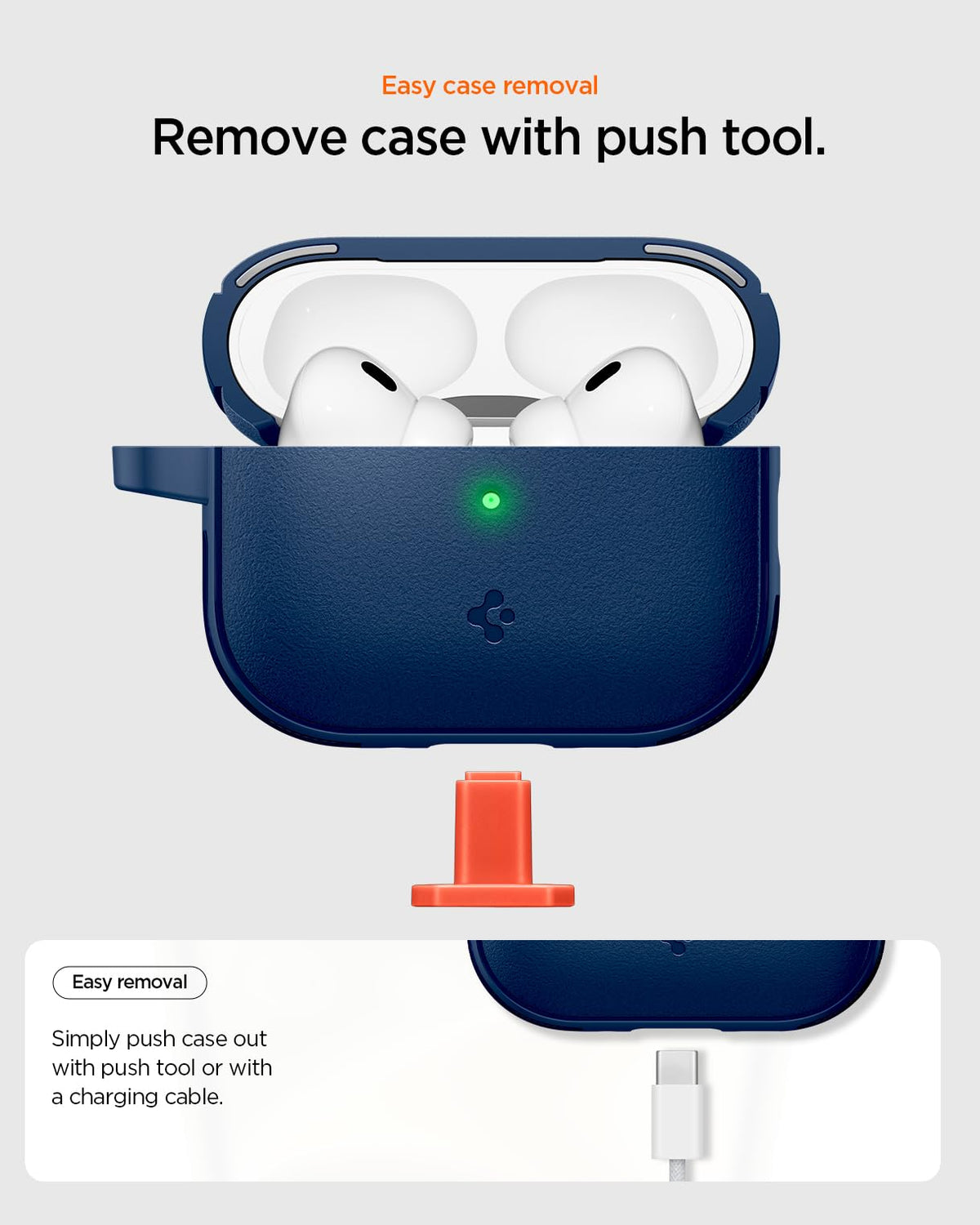 Spigen Vault AirPods Pro 3 case navy blue finish adds premium style