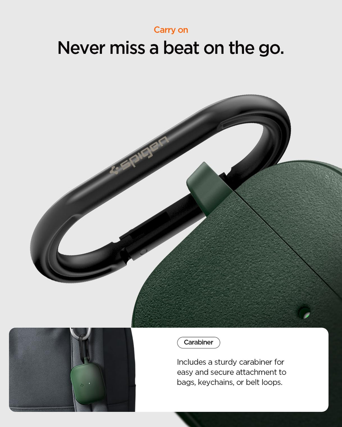 Wireless charging compatible: Spigen Vault case fits AirPods Pro 3rd Gen without removal