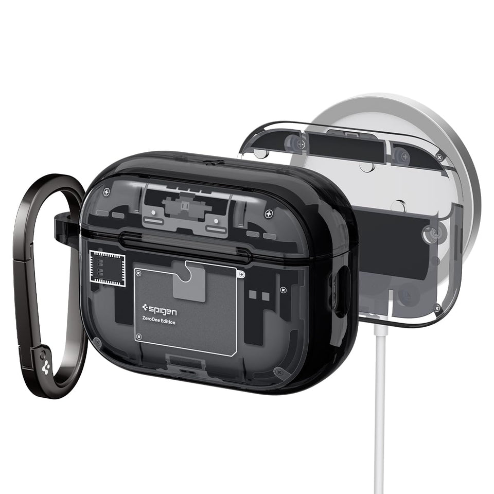 Spigen Zero One front view showing clear case and tearaway artwork, offers visual protection
