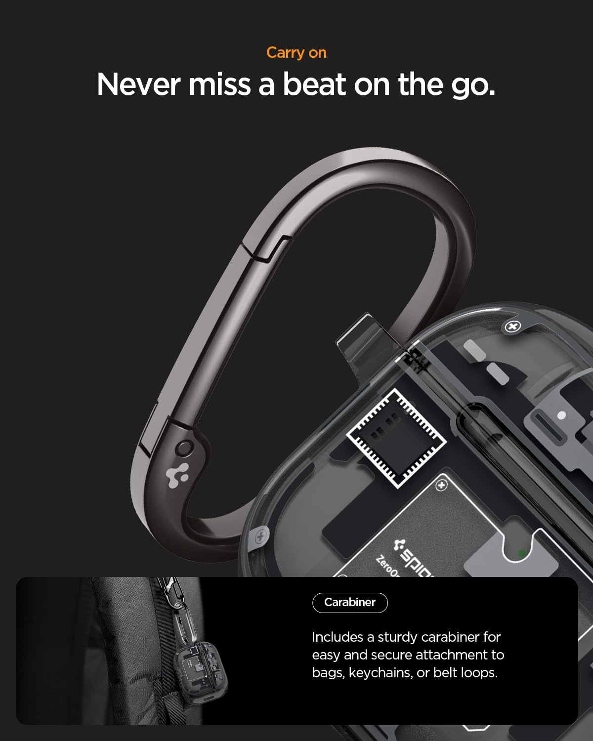 Spigen Zero One LED window visible during charging, keeps status indicator readable benefit