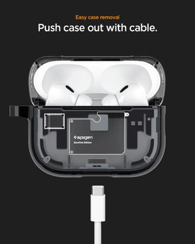Spigen Zero One next to AirPods case to show scale and precise fit benefit